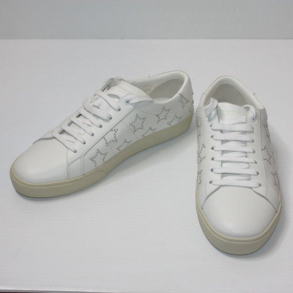 Saint Laurent Studded Star White Sneakers Shoes in size EU 39.5 / US 9.5 NEW - Picture 2 of 7